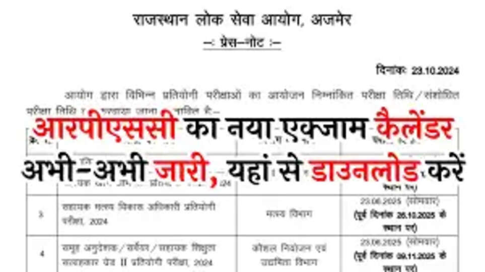 UPSC की तर्ज पर RPSC ने जारी किया 2025 का परीक्षा कैलेंडर, यहां देखें 31 भर्तियों की एग्जाम डेट