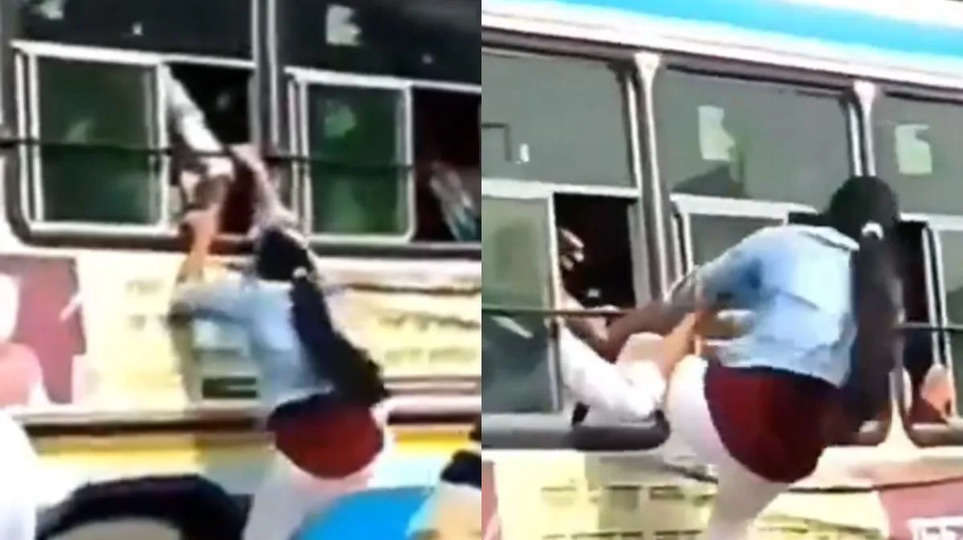 बस में चढ़ने के लिए लड़की ने अपनाया खतरनाक तरीका, Video हो रहा है वायरल